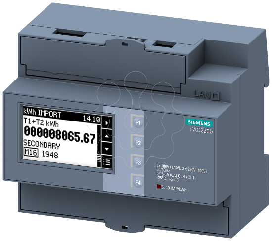 Imagem de SENTRON instrumento de medição 7KM PAC2200, trifásico, 5 A, Modbus RTU, MID