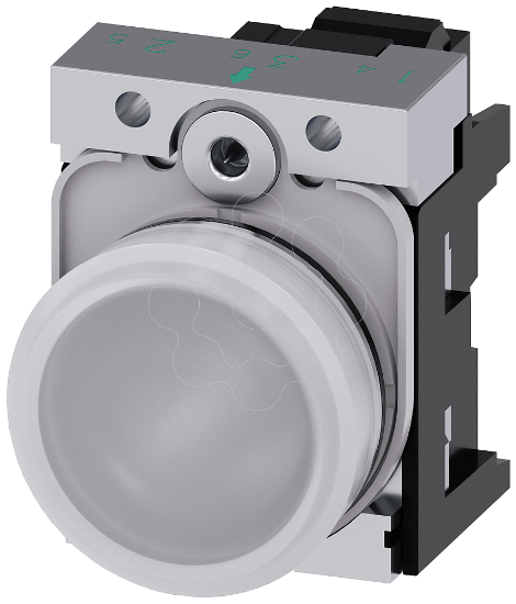 Imagem de Sinalizador luminoso, 22 mm, redondo, metal, de alto brilho, branco, com LED