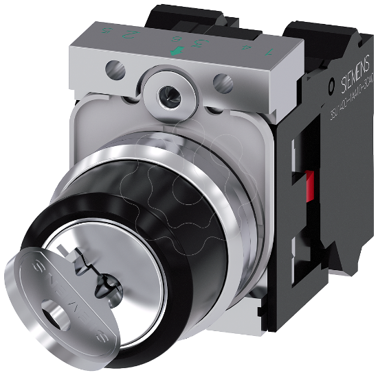 Imagem de Interruptor de chave RONIS, 22 mm, redondo, metal, fecho SB30, 2 posições de O-I