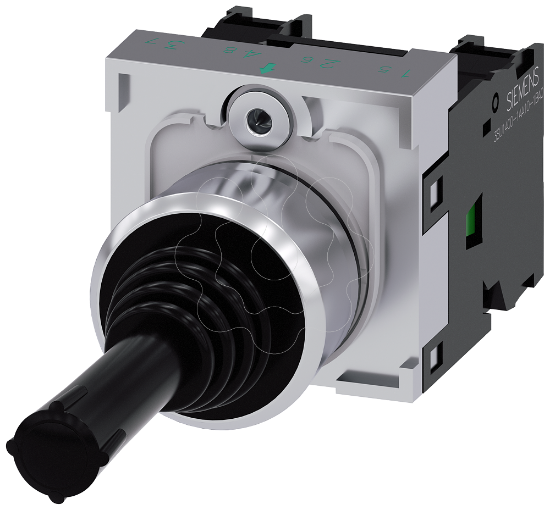 Imagem de Controlador Joystick, 22mm, redondo, metal, alto brilho, preto, 1NA, 1NA