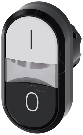 Imagem de Botão de pressão duplo, 22 mm, redondo, plástico, branco: I, preto: O