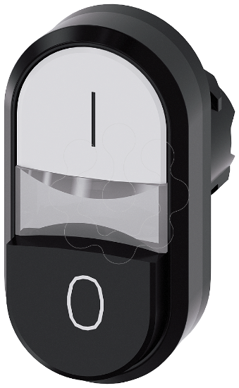 Imagem de Botão de pressão duplo, 22 mm, redondo, plástico, branco: I, preto: O