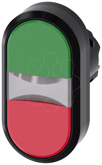 Imagem de Botão de pressão duplo, 22 mm, redondo, plástico, verde, vermelho