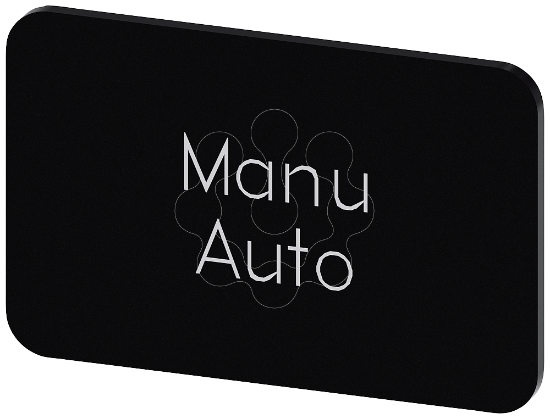Imagem de Placa de identificação 17,5x27mm, placa preto, inscrição: Manu Auto