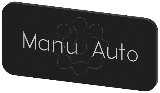 Imagem de Placa de identificação 12,5x27mm, placa preto, inscrição: Manu Auto