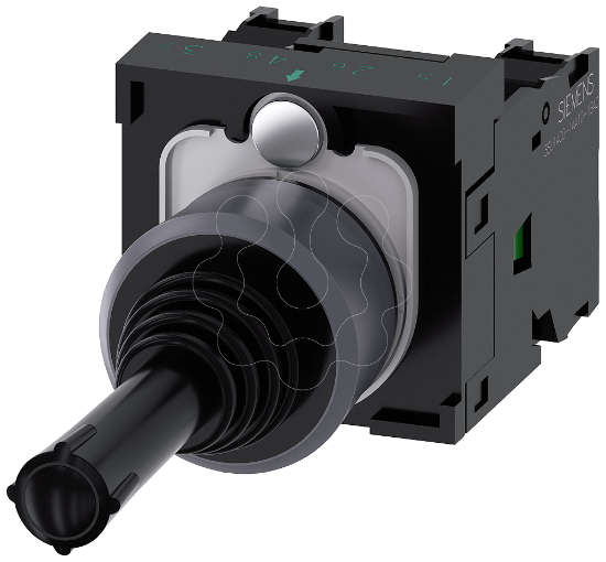 Imagem de Controlador Joystick, 22 mm, redondo, anel frontal metálico, preto, 2 posições, horizontal