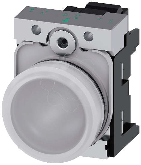 Imagem de Sinalizador luminoso, 22 mm, redondo, metal, alto brilho, branco, LED 230 V CA