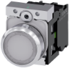 Imagem de Botão de pressão iluminado, 22mm, redondo, metal, alto brilho, branco, 1NA