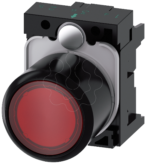 Imagem de Botão de pressão com extensão 12 mm, 22 mm, redondo, plástico, vermelho