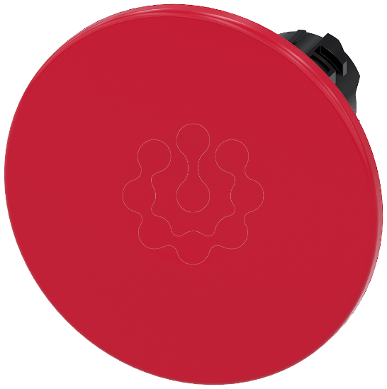 Imagem de Botão cogumelo, 22 mm, redondo, plástico, vermelho, 60 mm, tecla com retorno