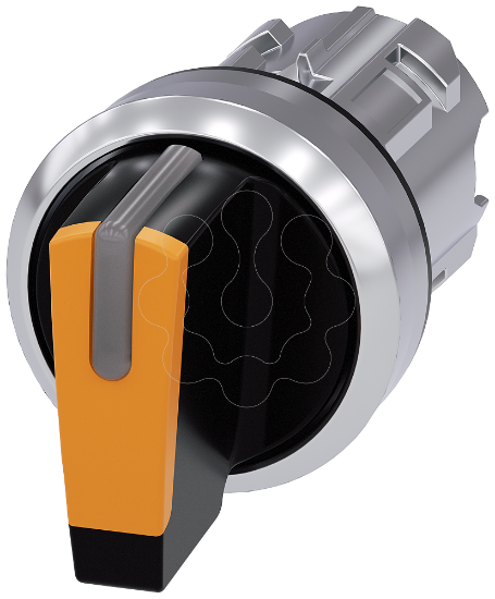 Imagem de Interruptor com manípulo iluminável, 22 mm, redondo, metal, âmbar, 3 posições de I-O-II