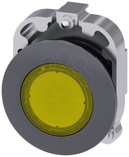 Imagem de Sinalizador luminoso, 30 mm, redondo, metal, mate, amarelo, montagem plana