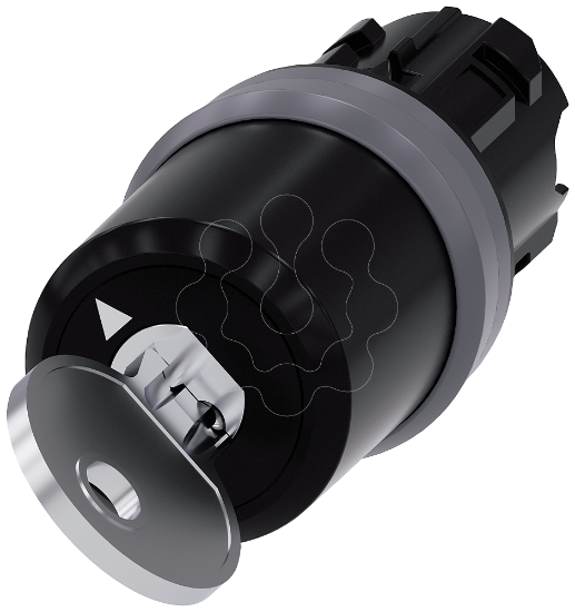 Imagem de Interruptor de chave Siemens, C, 22mm, redondo, anel frontal de metal, retirada da chave O+I