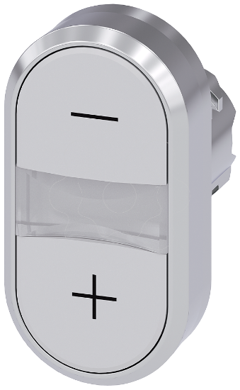 Imagem de Botão de pressão duplo, 22mm, redondo, metal, brilhante, branco, branco