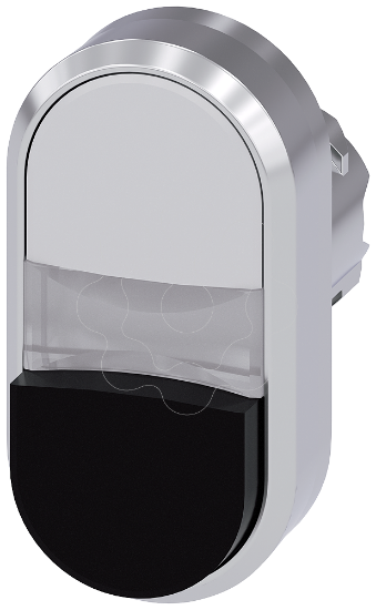 Imagem de Botão de pressão duplo, 22mm, redondo, metal, brilhante, branco, preto