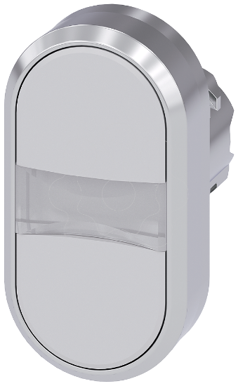 Imagem de Botão de pressão duplo, 22mm, redondo, metal, brilhante, branco, branco