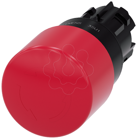 Imagem de Botão cogumelo paragem emergência, 22 mm, redondo, plástico, vermelho, 30 mm