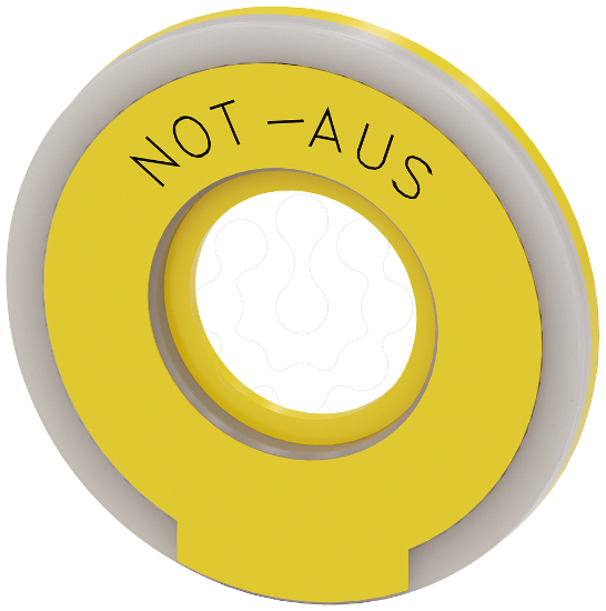 Imagem de Arruela redonda para botão cogumelo de paragem de emergência, amarelo, iluminado