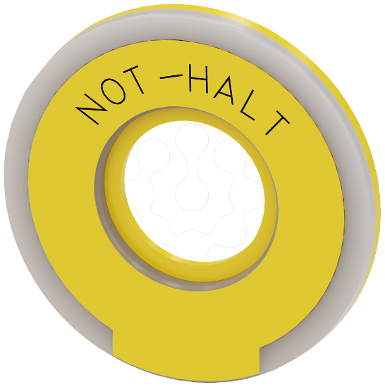 Imagem de Arruela redonda para botão cogumelo de paragem de emergência, amarelo, iluminado