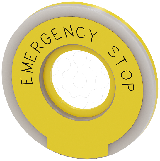 Imagem de Arruela redonda para botão cogumelo de paragem de emergência, amarelo, iluminado