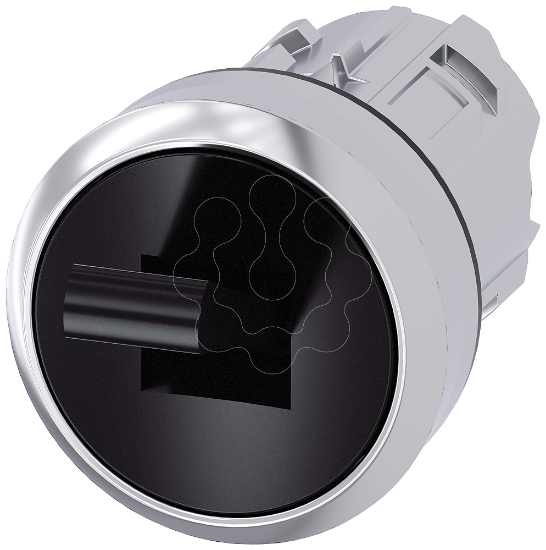 Imagem de Interruptor basculante, 22mm, redondo, metal, alto brilho, preto, 2 posições de O+I