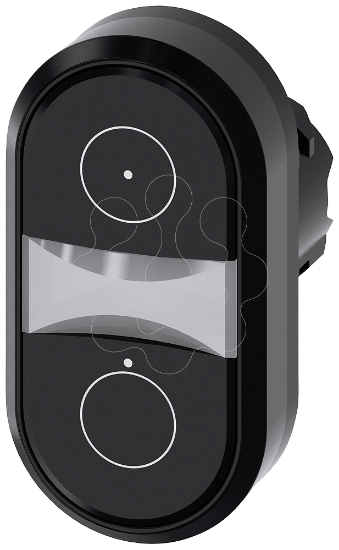 Imagem de Botão de pressão duplo, 22 mm, redondo, plástico, preto