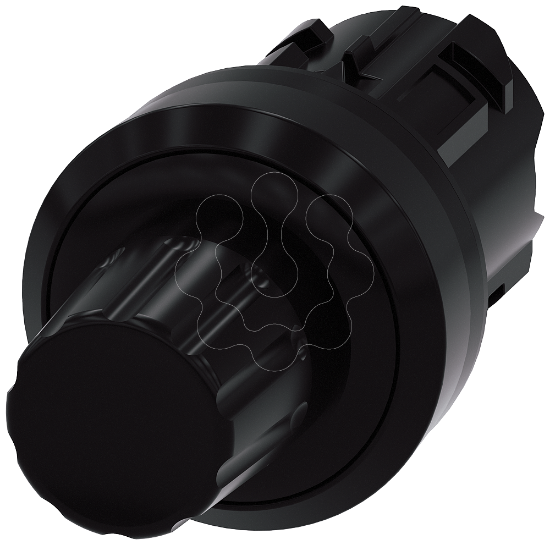 Imagem de Botão de paragem, 22mm, redondo plástico, preto, botão de comando elevado, encaixável