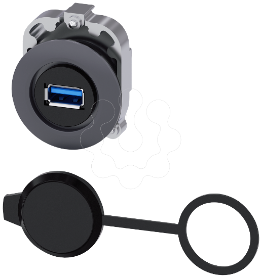 Imagem de Conexão USB, 30mm, metal fosco, cinza