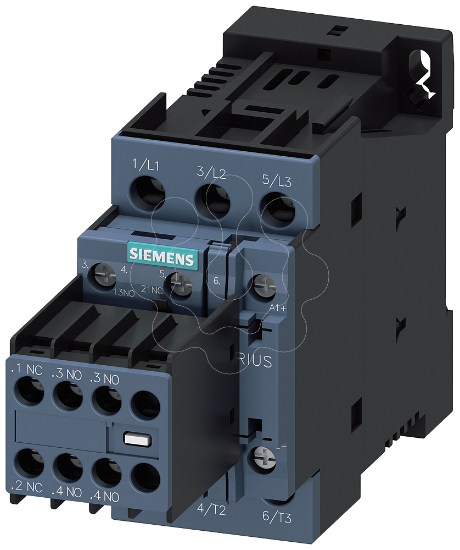 Imagem de Contactor, AC-3e, 17 A/7,5 kW/400V, 3 polos, DC24V, 3NA+2NF