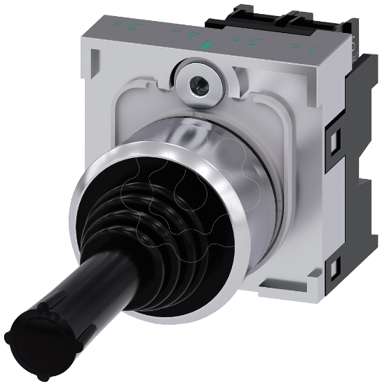 Imagem de Controlador Joystick, 22mm, redondo, metal, alto brilho, preto, 1NA, 1NA