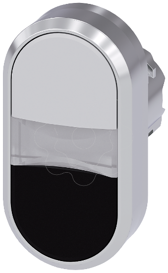 Imagem de Botão de pressão duplo, 22mm, redondo, metal, brilhante, branco, preto