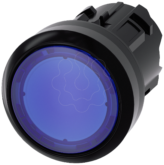Imagem de Indicador luminoso em botão, 22mm, redondo, plástico, azul