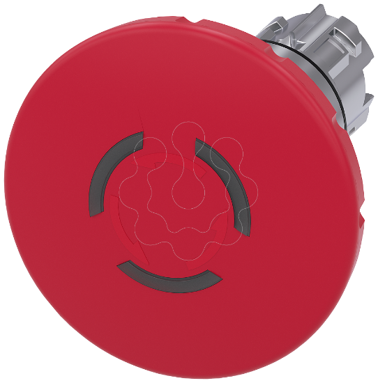 Imagem de Botão cogumelo paragem emergência iluminado, 22 mm, redondo, metal, vermelho