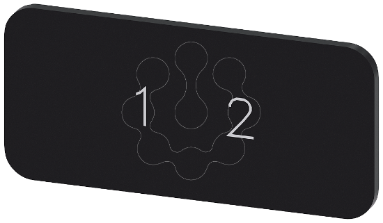 Imagem de Placa de identificação 12,5x27mm, placa preto, símbolo: 1 2