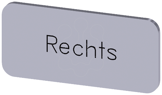 Imagem de Placa de identificação 12,5x27mm, placa prata, inscrição: Direita