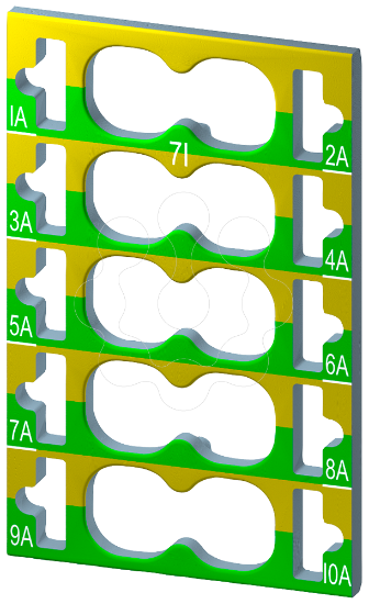 Imagem de SIMATIC ET 200SP, 10 Placas de código de cor, 10 verde-amarelo