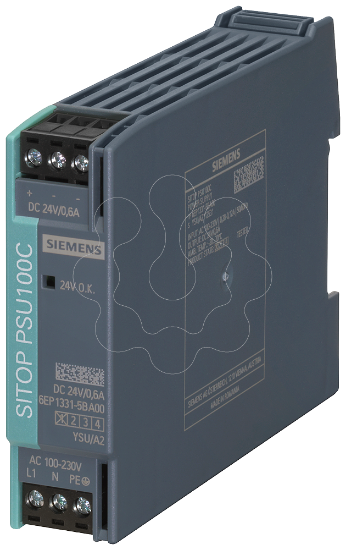 Imagem de Alimentação de corrente SITOP PSU100C, monofásica 24 V CC/0,6 A