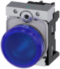 Imagem de Sinalizador luminoso, 22mm, redondo, metal, alto brilho, azul, 230V CA
