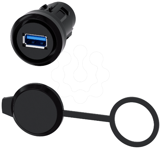 Imagem de Conexão USB, 22mm, plástico, preto