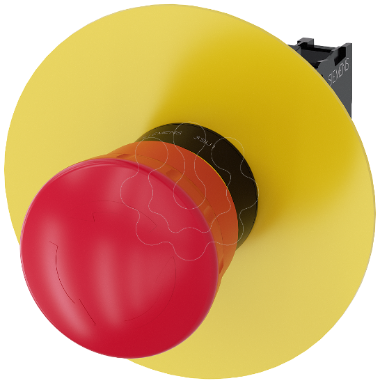 Imagem de Botão cogumelo paragem emergência, 22mm, redondo, plástico, vermelho, 1NF