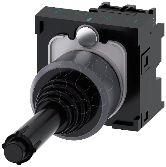 Imagem de Controlador Joystick, 22 mm, redondo, anel frontal metálico, preto, 2 posições, vertical