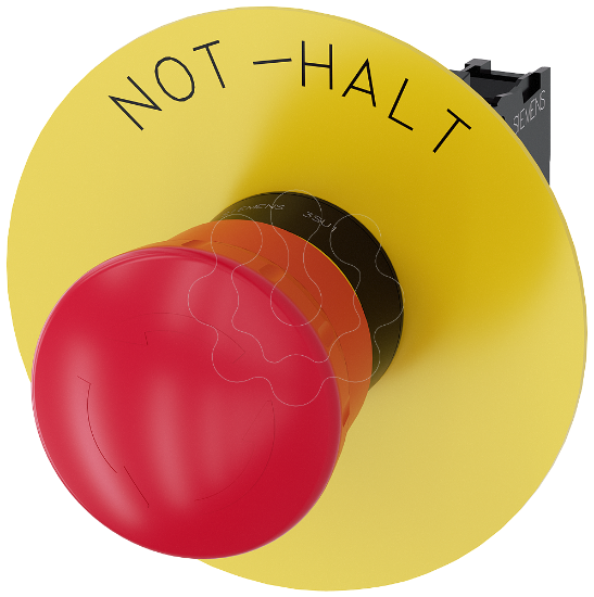 Imagem de Botão cogumelo paragem emergência, 22mm, redondo, plástico, vermelho, 1NF