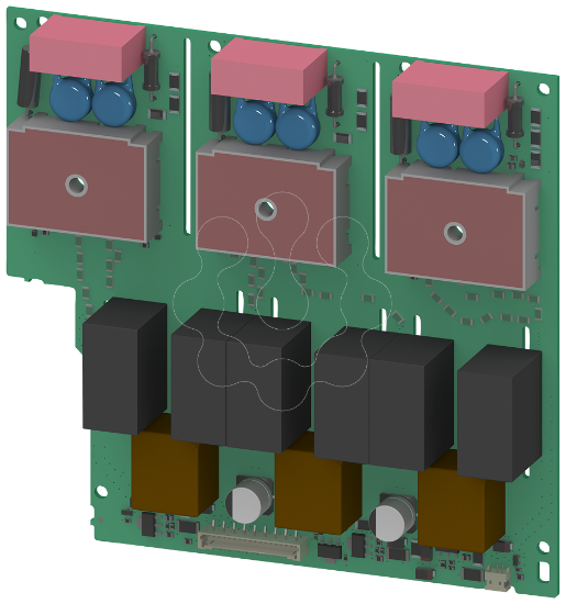 Imagem de Placa de circuito impresso 600 V para 3RW55, tamanho 1, 13 A