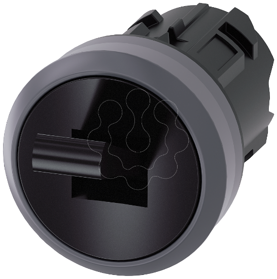 Imagem de Interruptor basculante, 22 mm, redondo, 2 posições, anel frontal metálico, preto