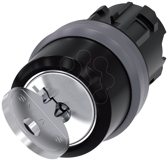 Imagem de Interruptor de chave RONIS, 22mm, redondo, anel frontal de mental