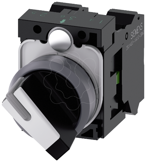 Imagem de Interruptor com manípulo, iluminável, 22 mm, redondo, branco, 2 posições de O-I