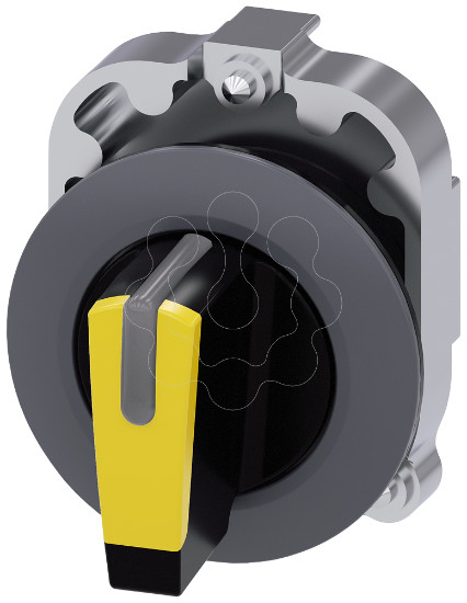 Imagem de Interruptor com manípulo iluminável, 30 mm, redondo, metal, amarelo, curto