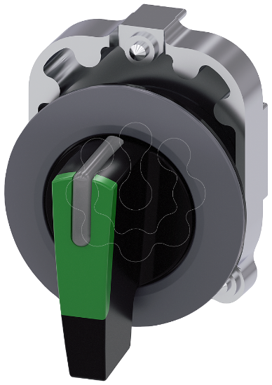 Imagem de Interruptor com manípulo iluminável, 30 mm, redondo, metal, verde, longo