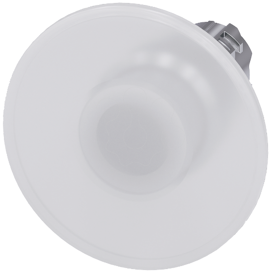 Imagem de Botão cogumelo iluminado, 22mm, redondo, metal, alto brilho, branco, 60mm