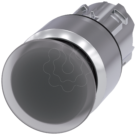 Imagem de Botão cogumelo iluminado, 22 mm, redondo, metal, de alto brilho, transparente